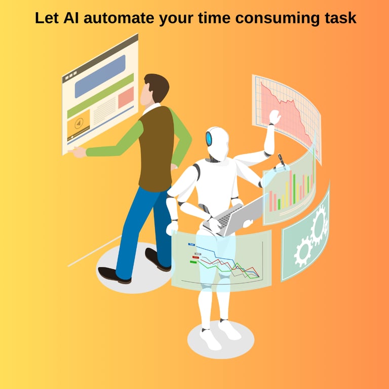 AI agents analysing and calculating data while human looking at report dashboard
