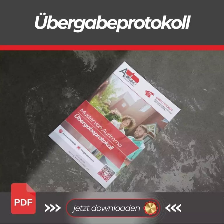 Bild eines Muster-Übergabeprotokolls von AurImmo, verfügbar zum Download auf der AurImmo-Webseite.