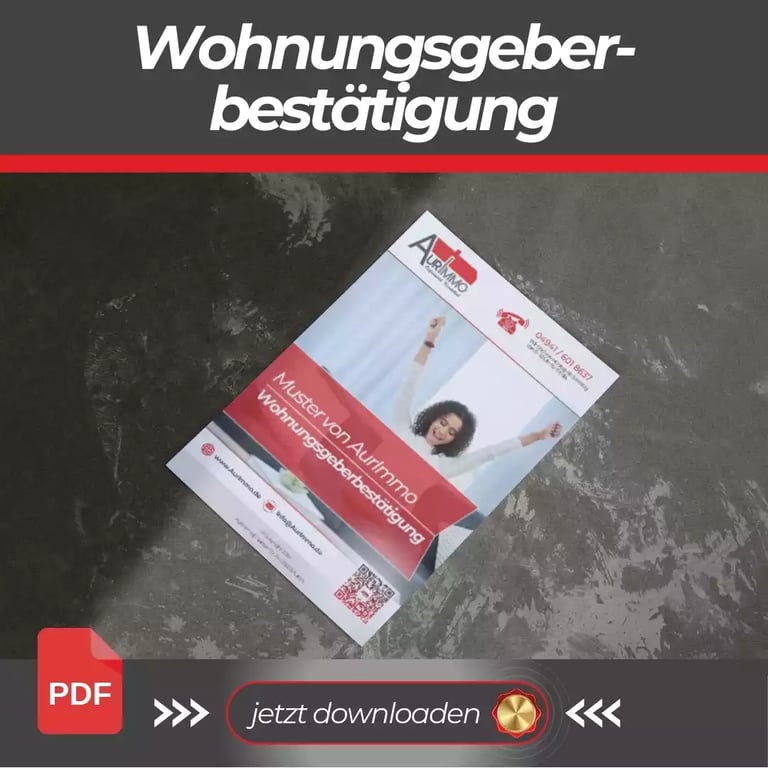 Wohnungsgeberbestätigung zum kostenlosen PDF Download
