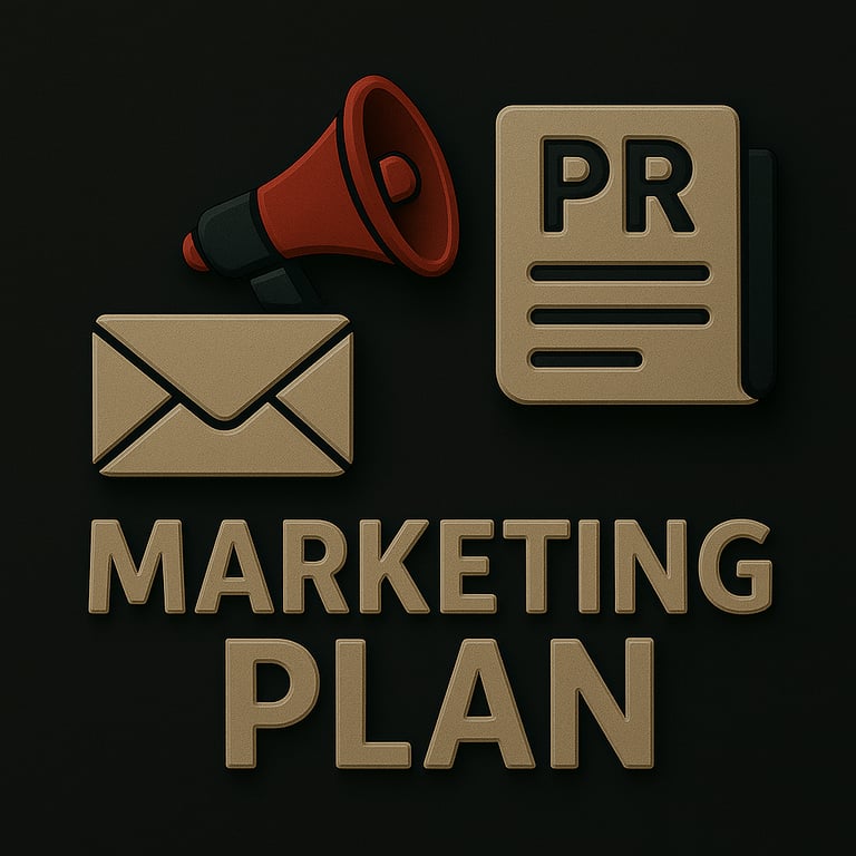 Target, lightbulb, and bar graph icon representing goal-setting and strategy development in marketin