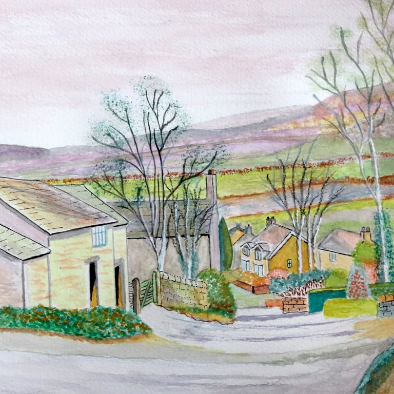 Autumnal Village Scene by Ron Cavey