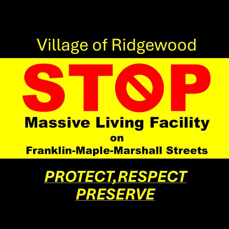 Lawn Sign says Stop Massive Kensington Assisted Living Building
