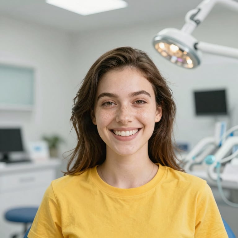 dental exam with mirror and tool