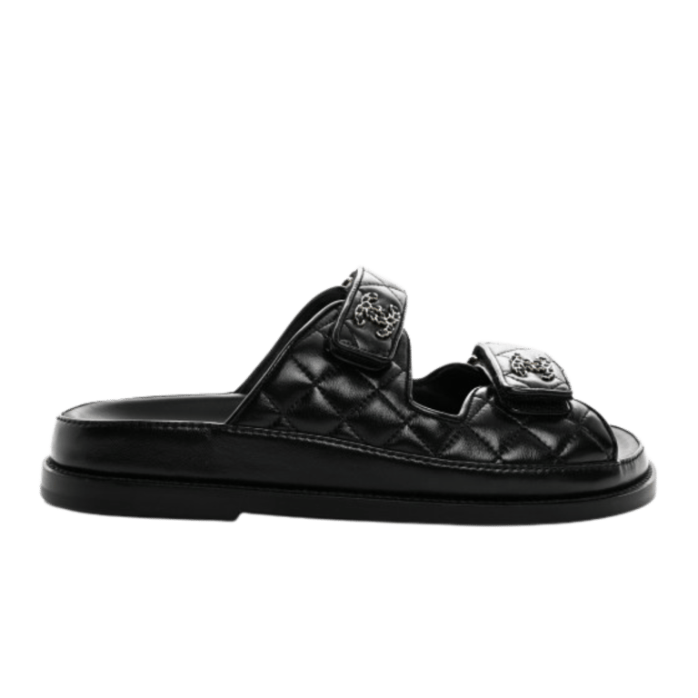 yellow app dhgate finds CHANEL Lambskin Quilted Velcro Dad Chain CC Slide Sandals