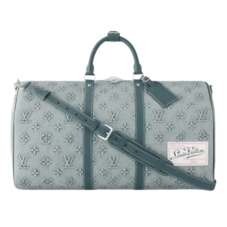 Louis Vuitton Keepall Bandouliere 50 Monogram Washed Cloth in denim