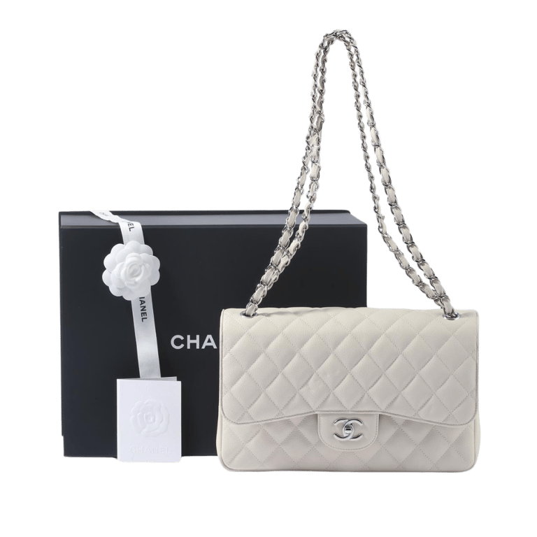 Channel Classic caviar quilted flap bag silver hardware