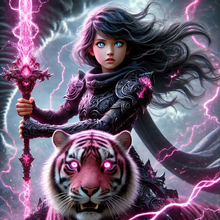 Alaya Storm Bringer – leader of the Dragon Warriors of Harmonya wielding the pink sword Zulfeer