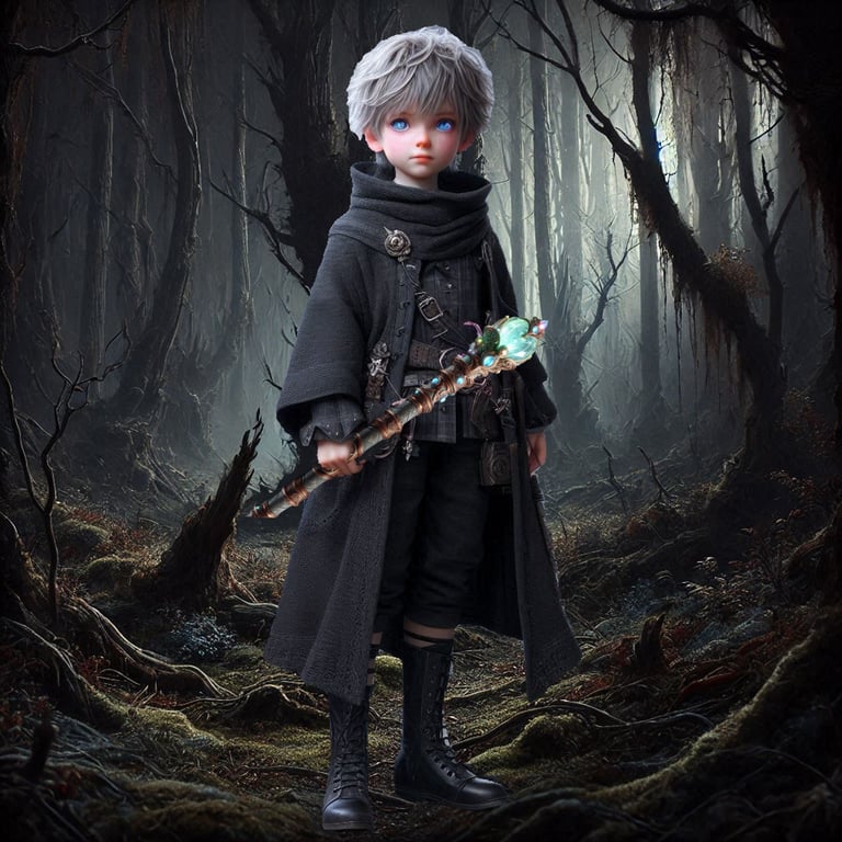 Daniyal Aetherion the Enchanter – great sorcerer of Harmonya holding the Staff of Merrylin