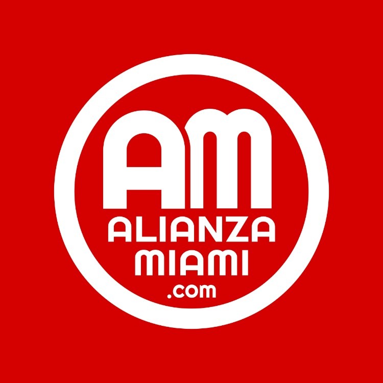 am main logo alianza miami latam squared white text red background sd 001
