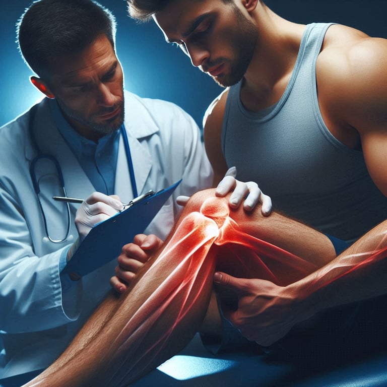 Consulta médica, tratamento lesões, ortopedista