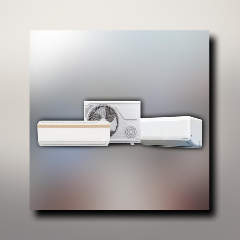 a white air conditioner with a white air conditioner