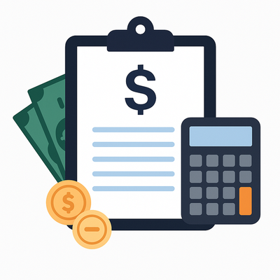 Swift Movers LLC stands by honest, transparent pricing – no hidden fees. Image of clipboard, calcula