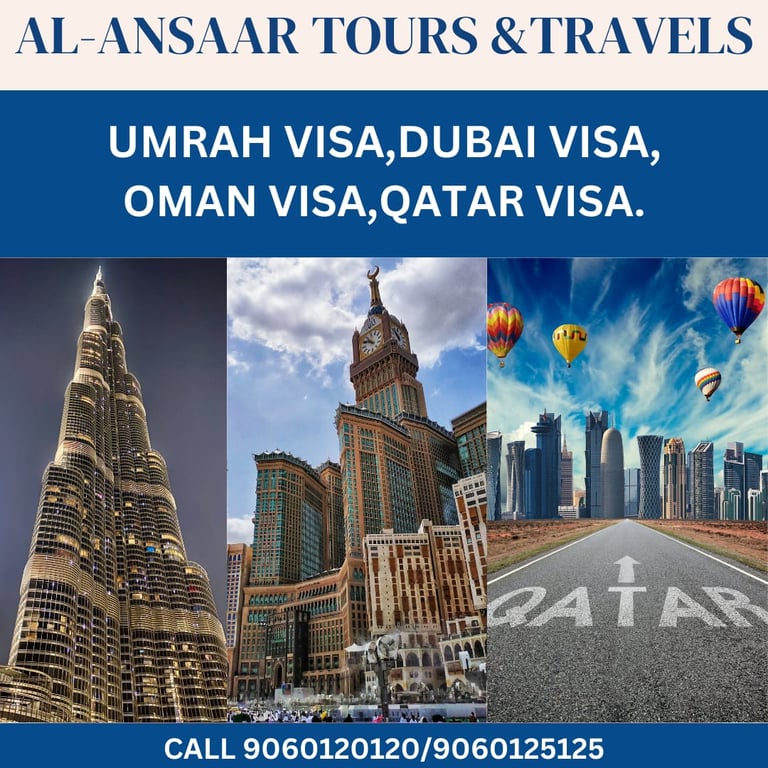 Umrah-Oman-Qatar-Dubai all Visa Services Available