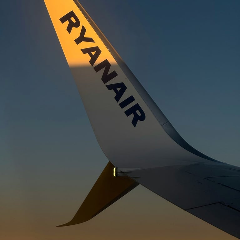 Ryanair airplane wing