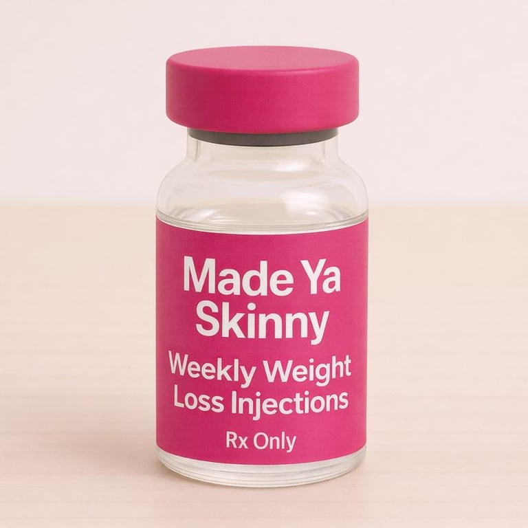 a vial of weekly weight loss injections