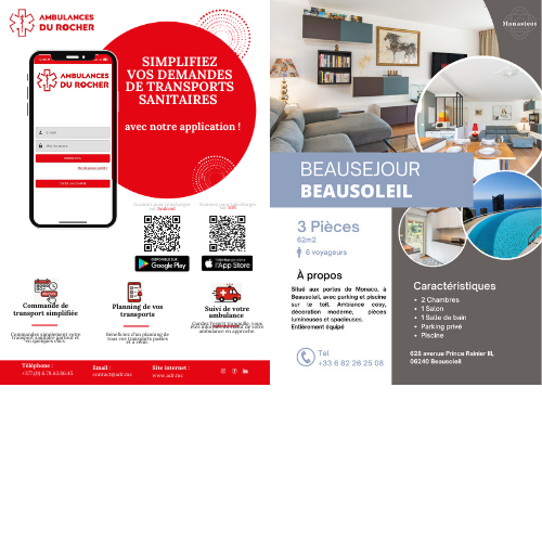 plaquettes de presentation ambulances du rocher et manasteos