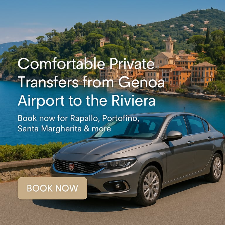 Private transfer from Genoa Airport to the Riviera with Fiat Tipo SW, book now.
