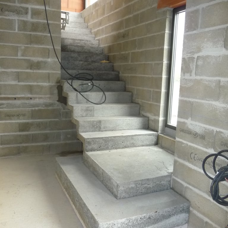 béton ciré escalier avant