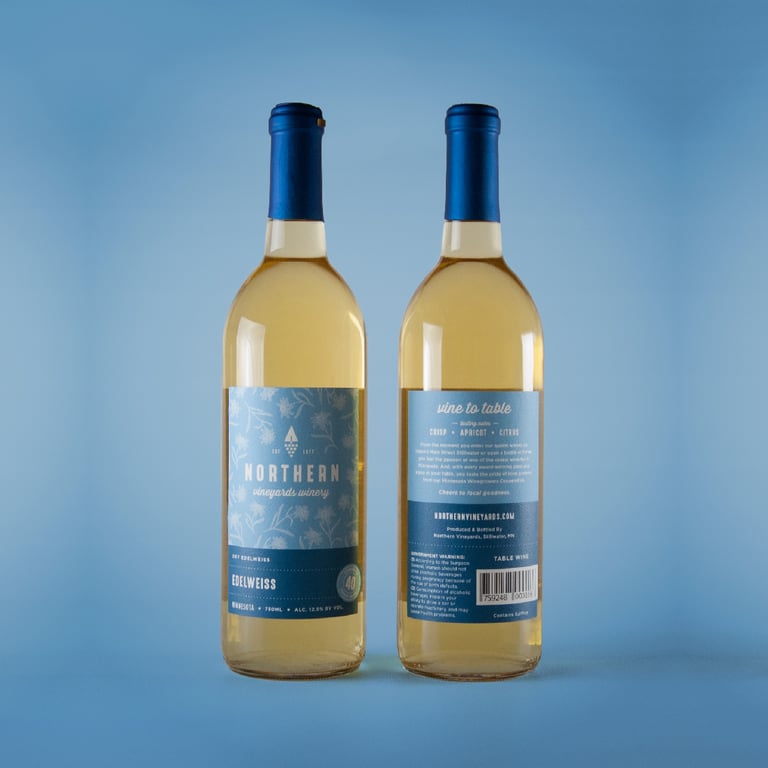 Edelweiss Pattern Wine Packaging Bottle