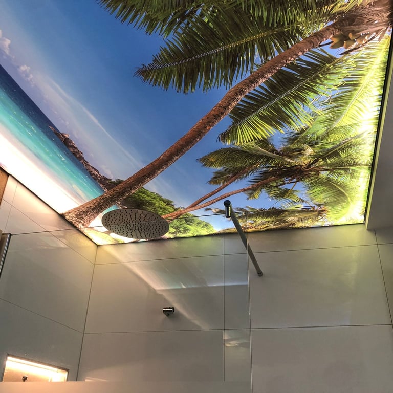 badezimmer - foto- motivdecke bedruckt