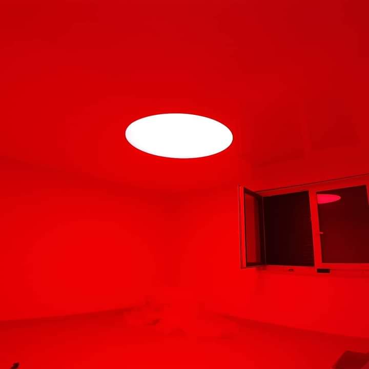 Spanndecke mit RGBW und Lichtmodule - Wohnzimmer (rot)