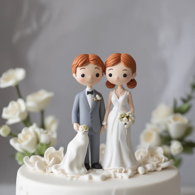 a wedding cake with a bride and groom