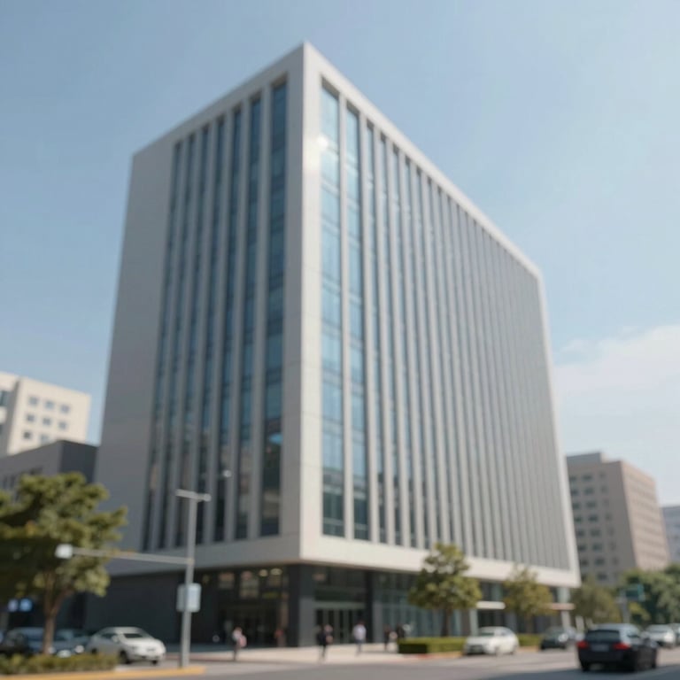 The exterior of a modern, professional law office building with a clear sky, symbolizing transparency and hope.