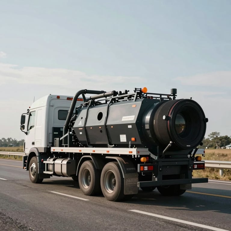A heavy-duty hotshot rig with a gooseneck trailer on a long open highway, symbolizing the freedom and reach of our dispatch services.