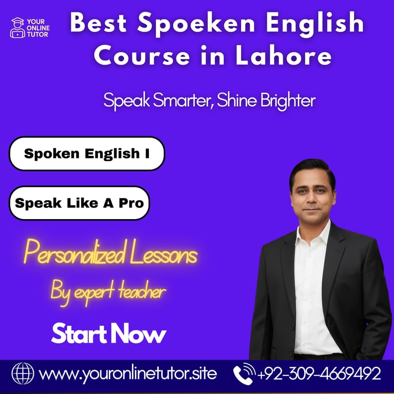 best spoken English course in Lahore at affordable fee, students top choice