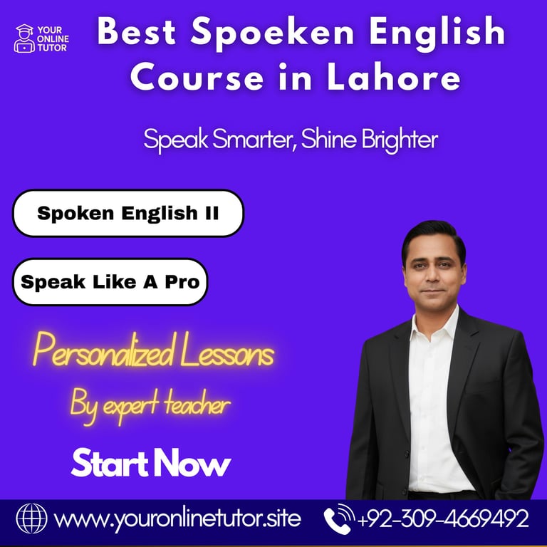best spoken English course in Lahore at affordable fee, students top choice