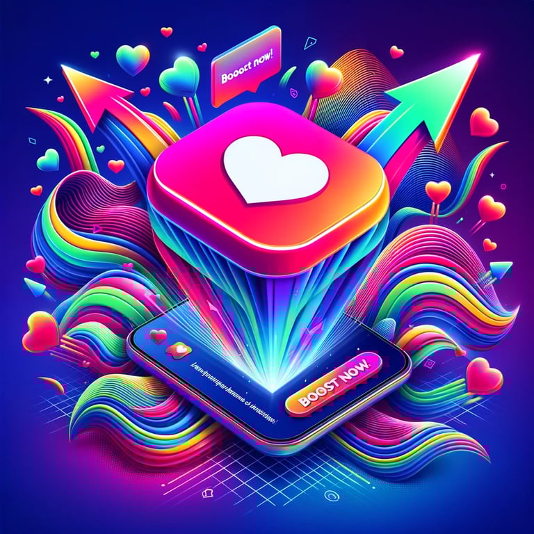 Symbole de cœur Instagram et panier d'achat pour illustrer l'achat de likes pas cher sur Instagram.
