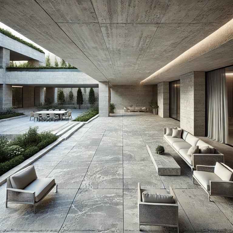 Travertine for terrace, natural stone gray from Italy