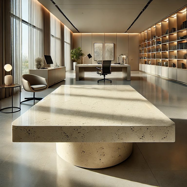 Travertine kitchen countertop light ivory natural stone table