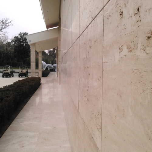 Travertine for facades panels light cream natural stone