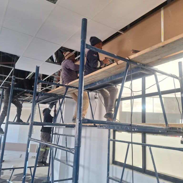 Bulkhead building for commercial renovation project at Belair Shopping Centre, Randburg