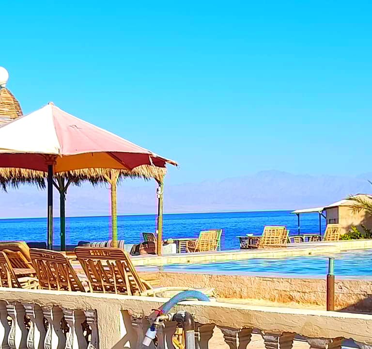 Pool fun in front of the sea at Bedouin star