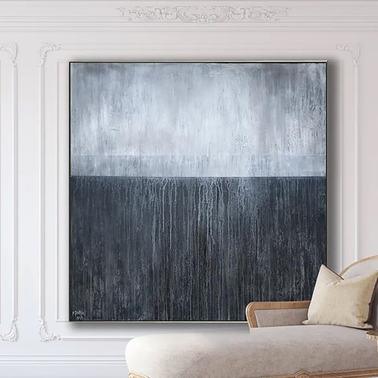 Natalia Prutski Art, original black gray abstract painting
