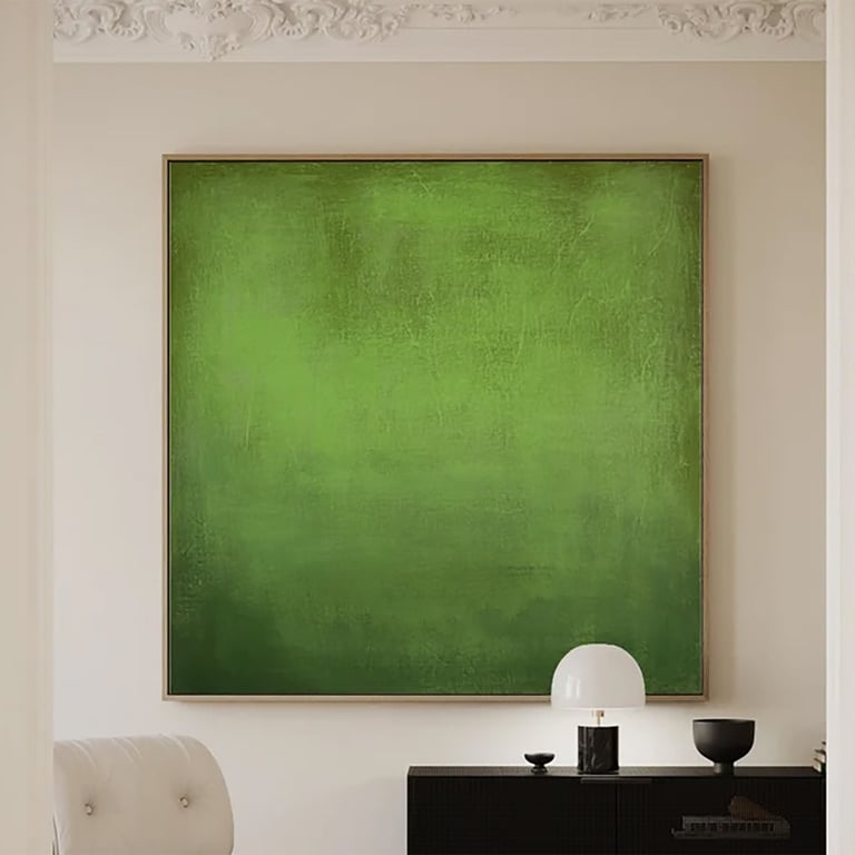 Natalia Prutski art, original green abstract painting