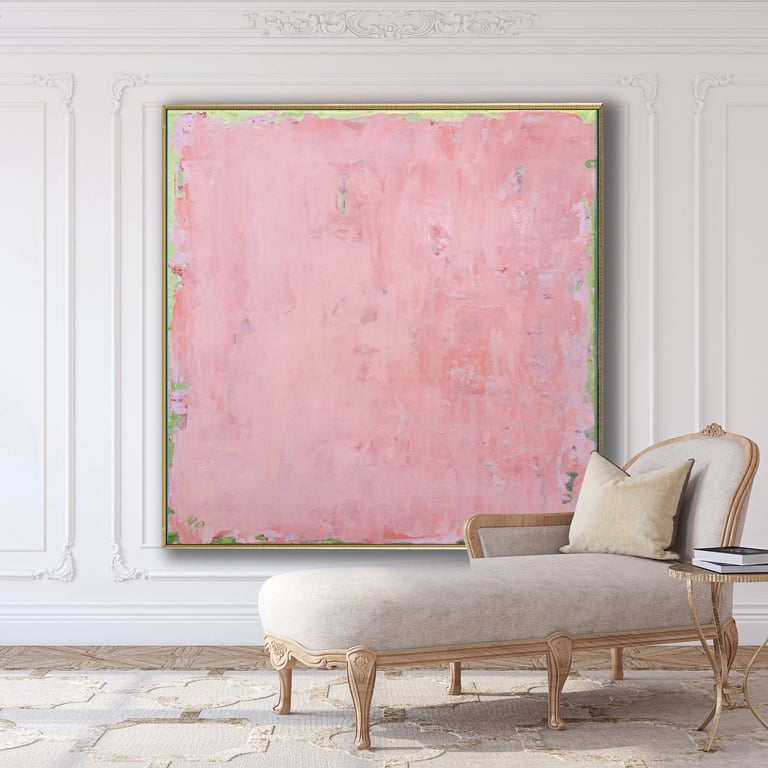 Natalia Prutski Art, original pink gold abstarct painting