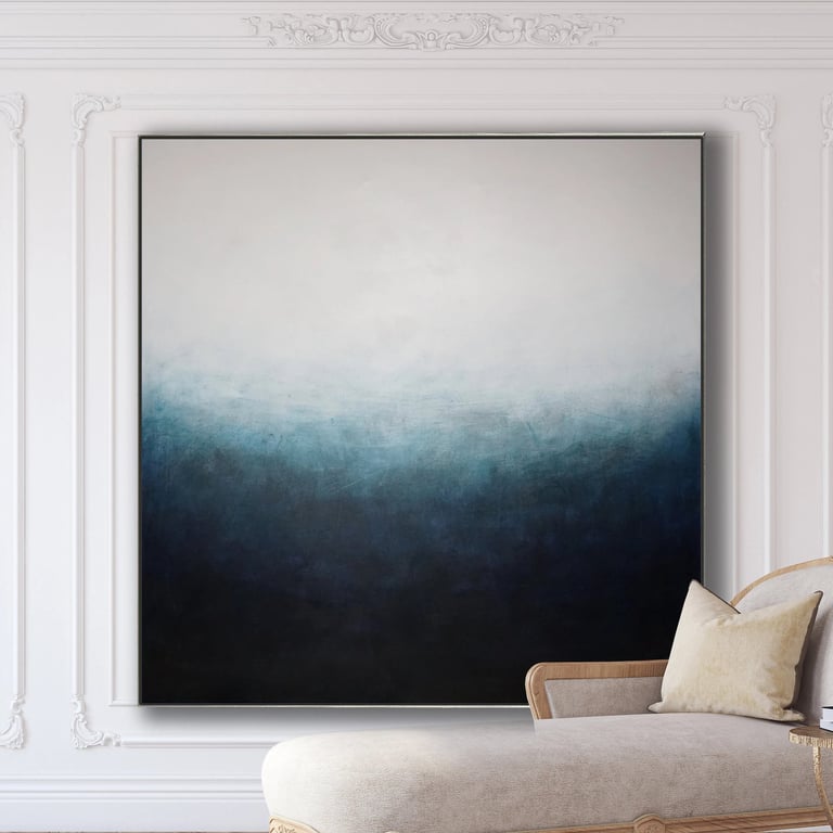 Natalia Prutski Art, original blue gray abstract painting