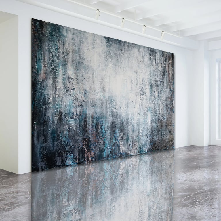 Natalia Prutski Art, original gray textured abstract painting
