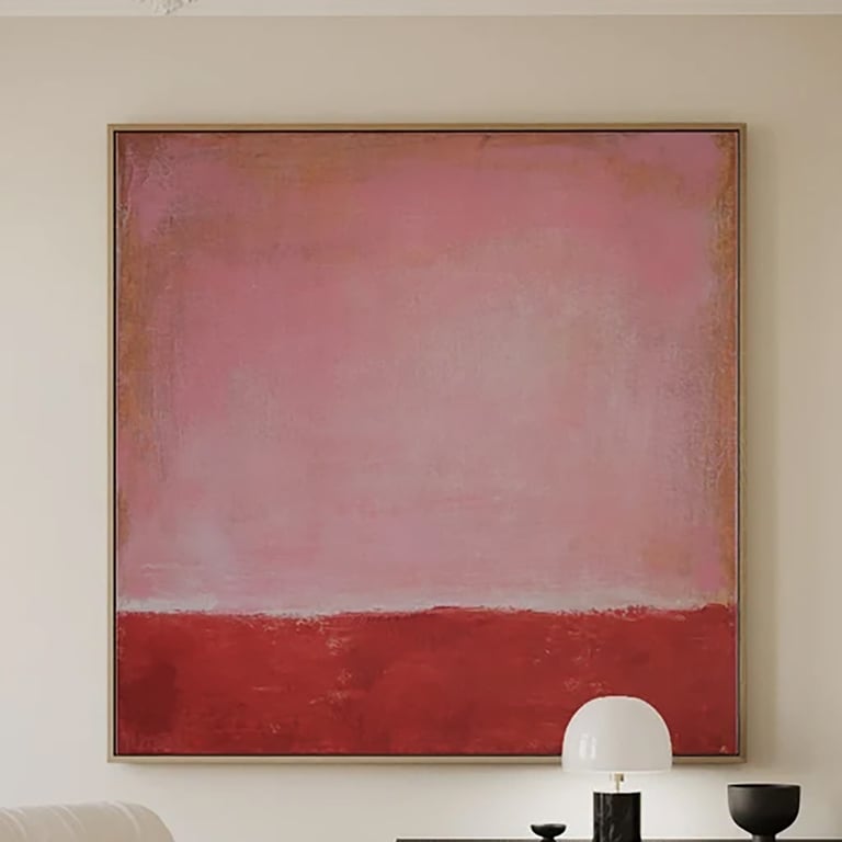 Natalia Prutski Art, original pink red abstract painting