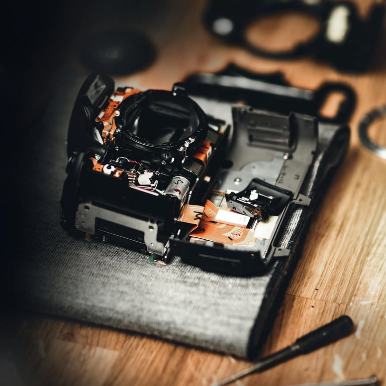 Appareil photo ouvert réparation