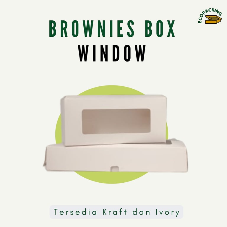 brownies box ivory window - ecopacking