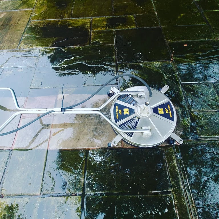pressure washing using a surface cleaner