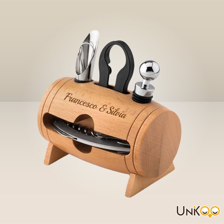 Botte set vino regalo personalizzata con incisione laser