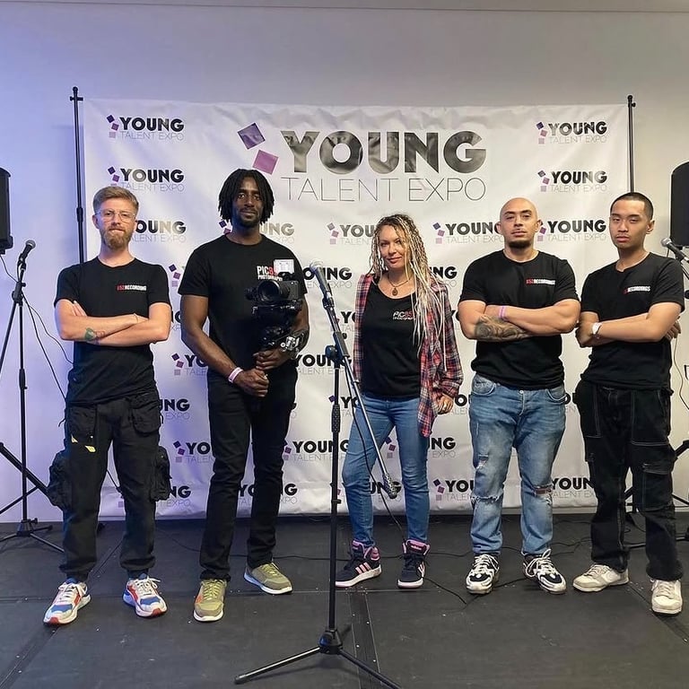 852 Recordings video production crew at Young Talent Expo London