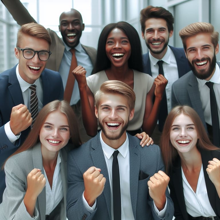 a group of business people standing in a group