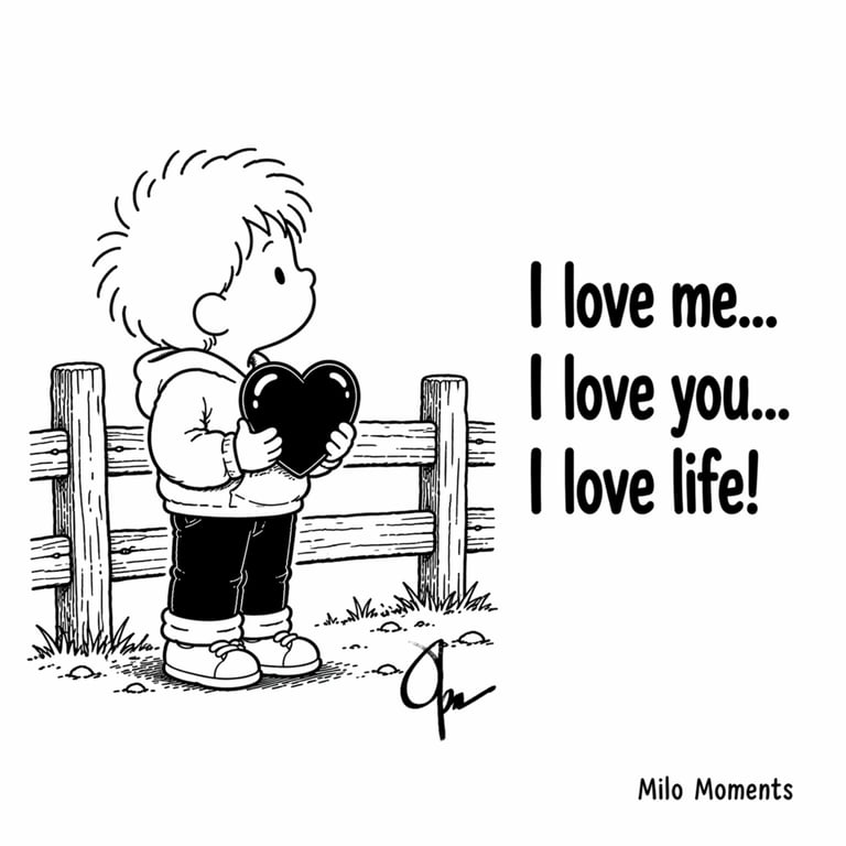 Milo Moments cartoon about loving yourself, others, and life