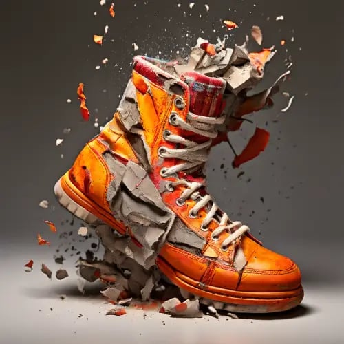 écrapoutir, pied qui broie